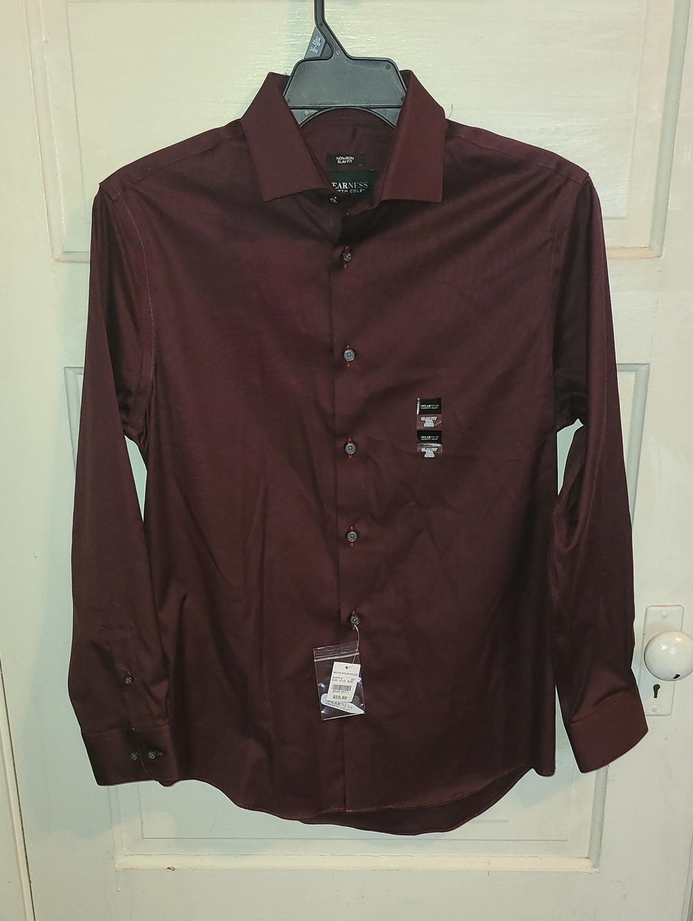 Van Heusen Men's Long-Sleeve Dress Shirt - Maroon